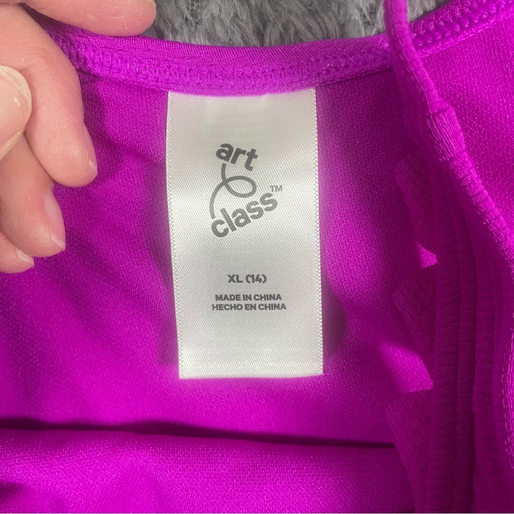 NWT Art Class Girls One Piece Bathing Suit Size XL (14) Pink Cut Outs - Picture 5 of 7